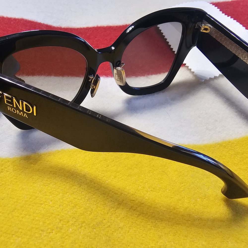 Fendi ROMA Glossy Black Sunglasses - Picture 2 of 14